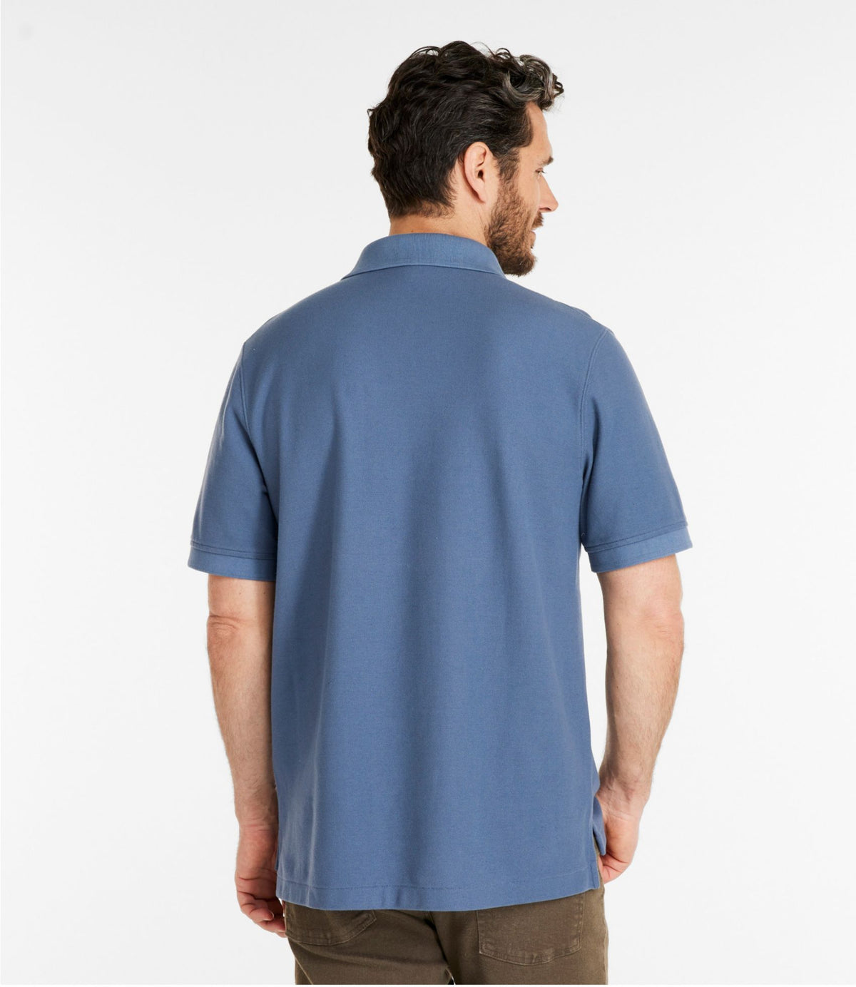 L.L.Bean Men's Premium Double L® Polo, Banded Short-Sleeve Without Pocket Juniper