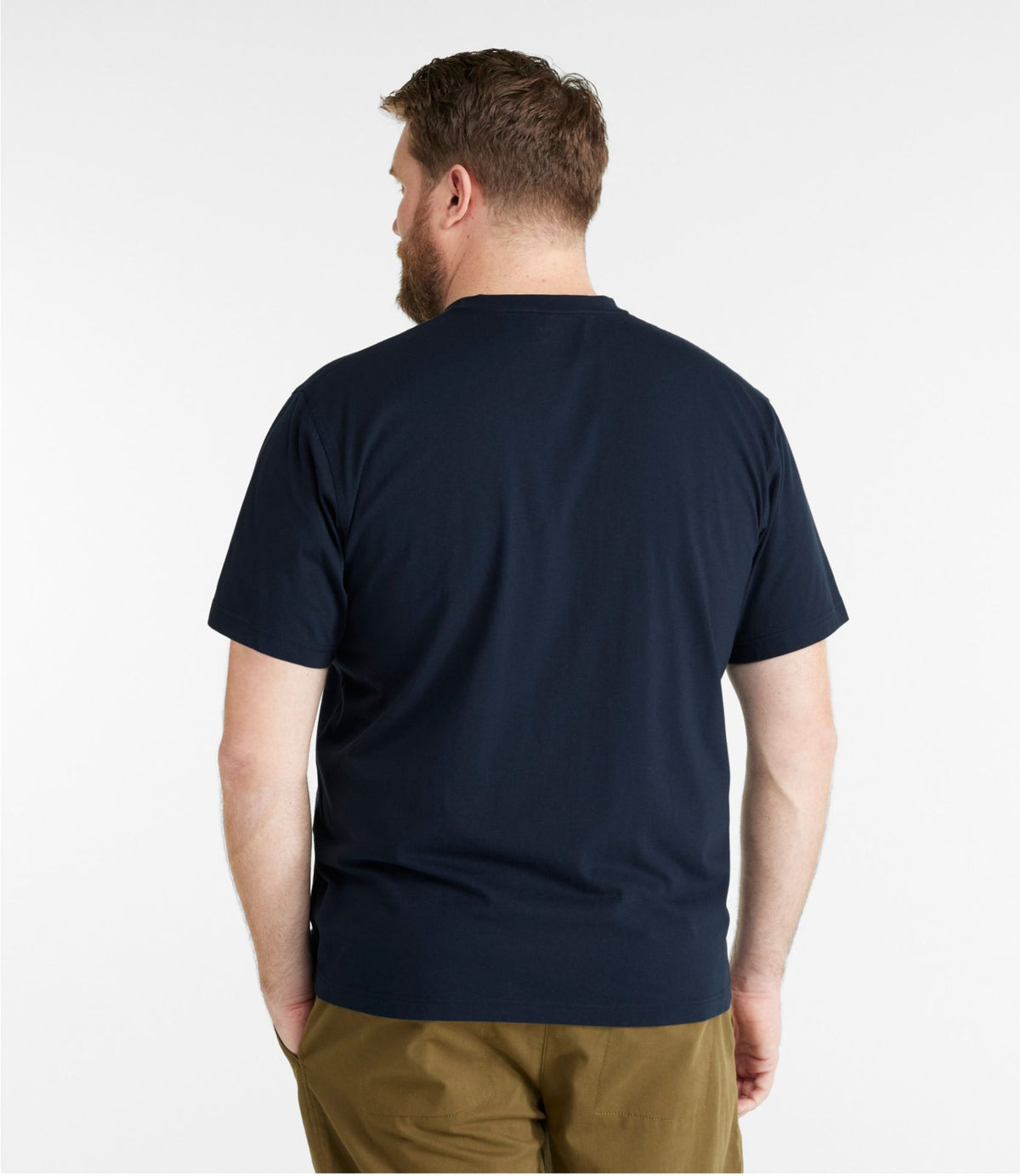 L.L.Bean Men's Carefree Unshrinkable Tee, Traditional Fit, Henley Charcoal Heather