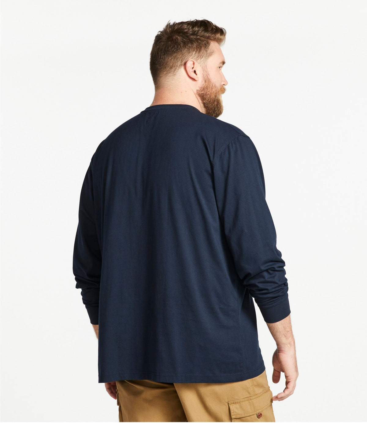 L.L.Bean Men's Carefree Unshrinkable Tee, Traditional Fit, Long-Sleeve Henley Charcoal Heather