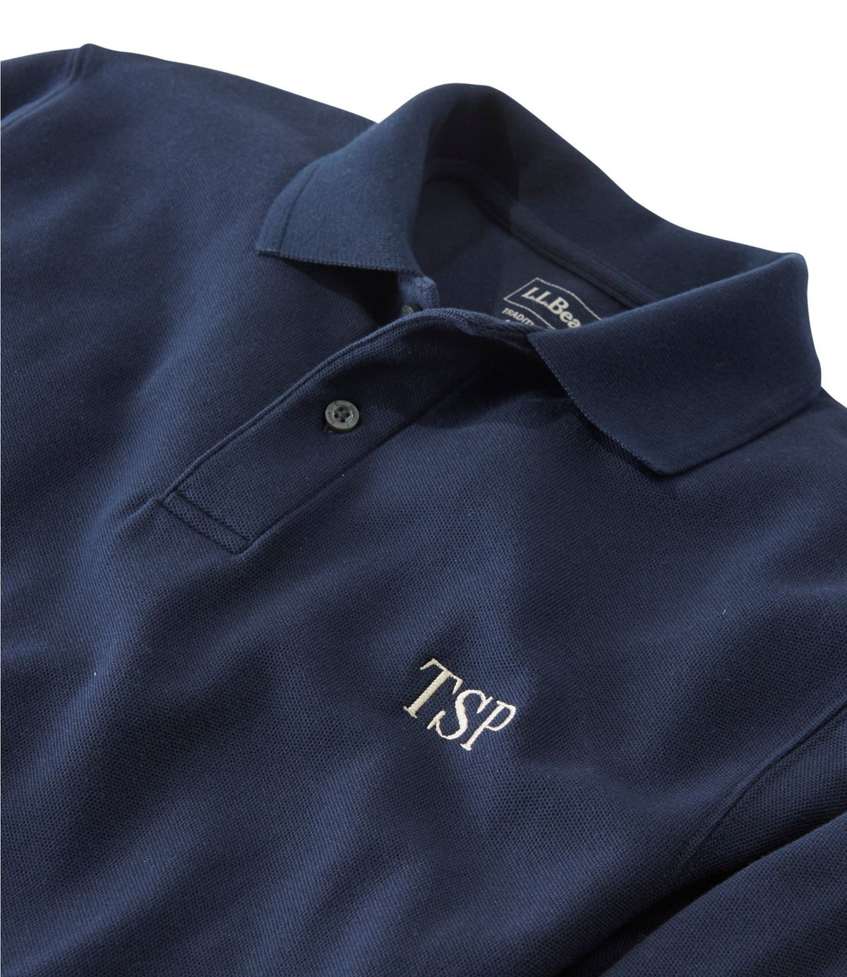 L.L.Bean Men's Premium Double L® Polo, Long-Sleeve Without Pocket Atlantic Blue
