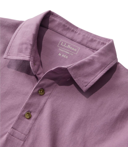 L.L.Bean Men's Carefree Unshrinkable Polo, Short-Sleeve, Without Pocket Delta Blue