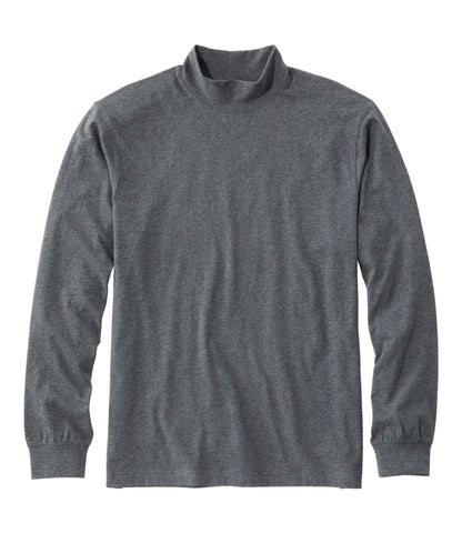 L.L.Bean Men's Carefree Unshrinkable Mockneck Shirt Charcoal Heather