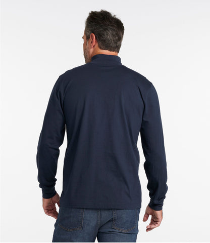 L.L.Bean Men's Carefree Unshrinkable Mockneck Shirt Charcoal Heather