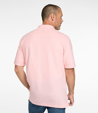 L.L.Bean Men's Premium Double L® Polo, Hemmed Short-Sleeve with Pocket Atlantic Blue