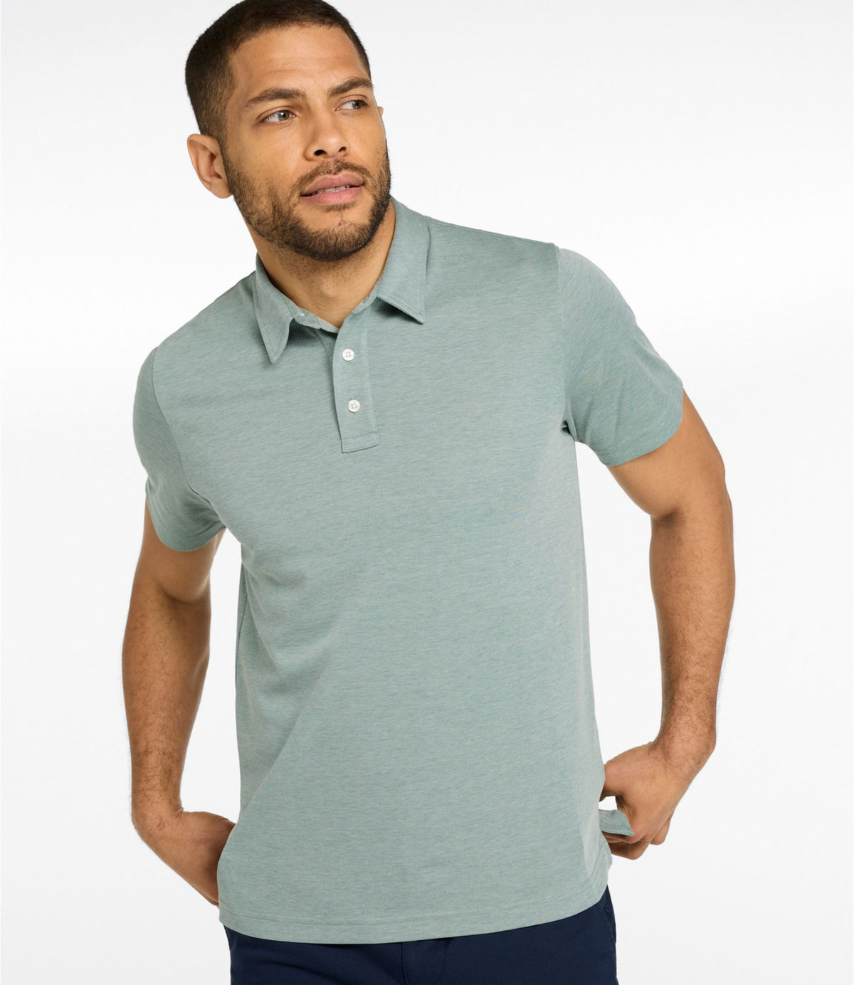 L.L.Bean Men's Comfort Stretch Performance® Polo, Short-Sleeve, Slightly Fitted Bright Navy