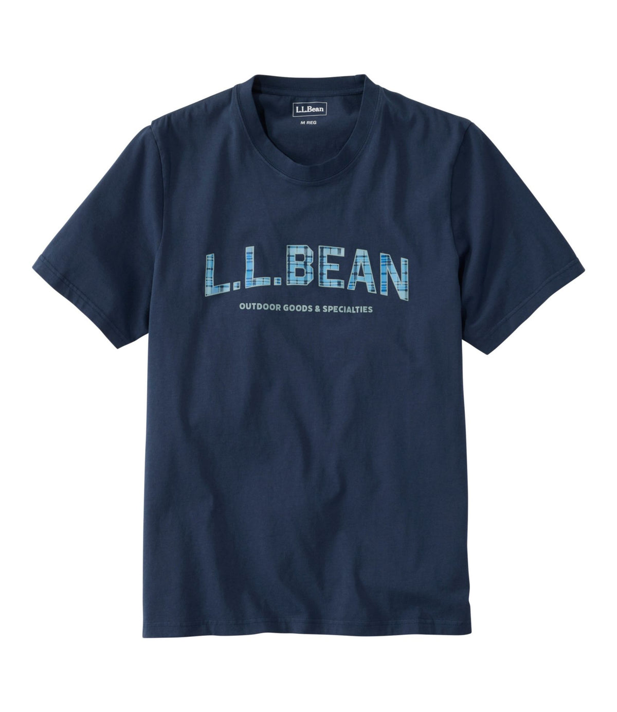 L.L.Bean Men's Sunwashed Tee, Short-Sleeve, Graphic Classic Navy Logo