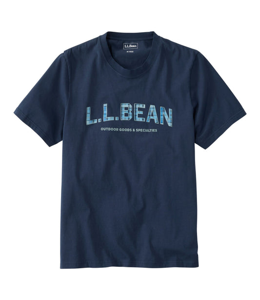 L.L.Bean Men's Sunwashed Tee, Short-Sleeve, Graphic Classic Navy Logo