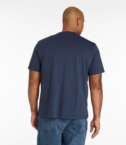 L.L.Bean Men's Sunwashed Tee, Short-Sleeve, Graphic Classic Navy Logo