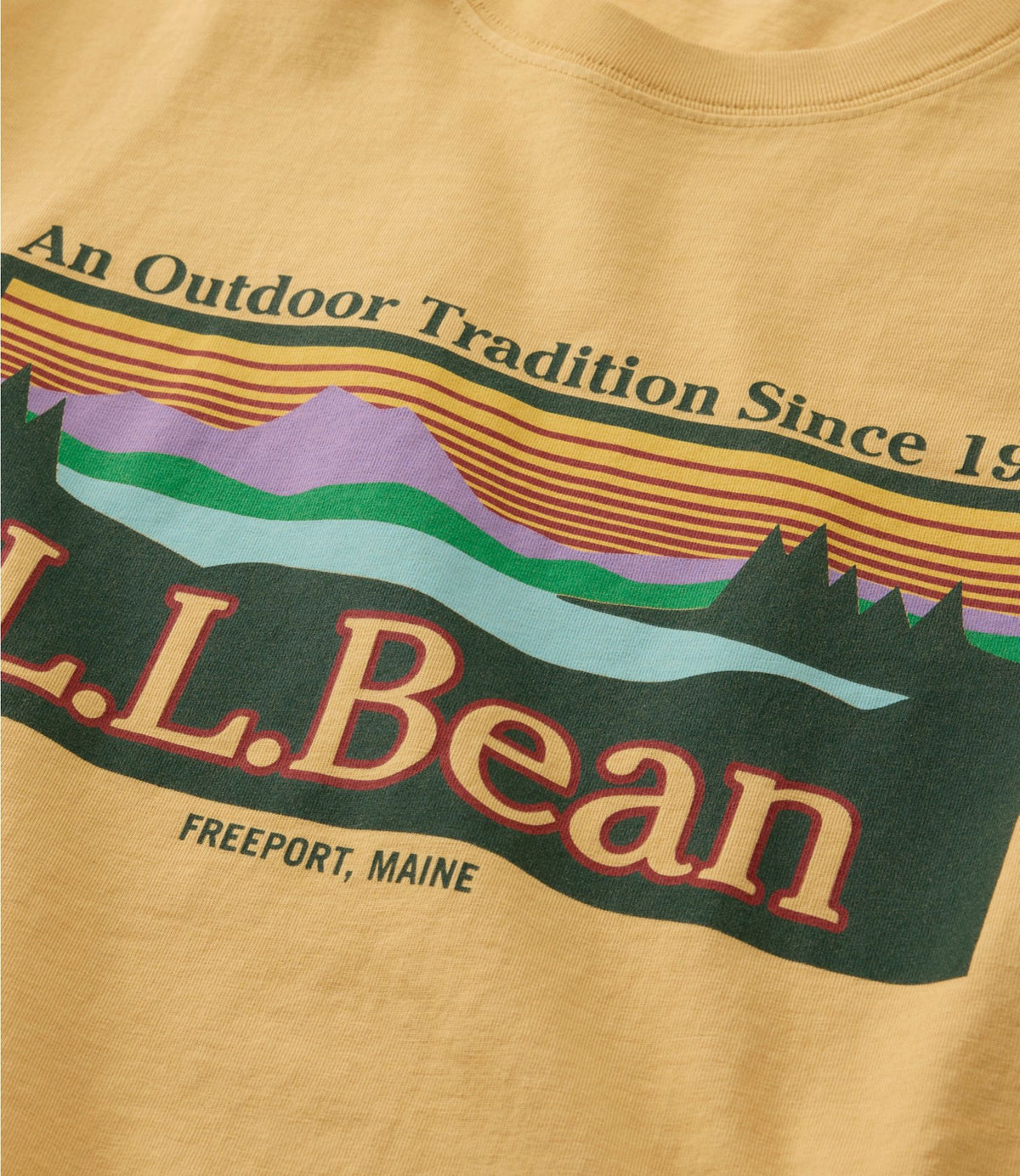 L.L.Bean Men's Sunwashed Tee, Short-Sleeve, Graphic Classic Navy Logo