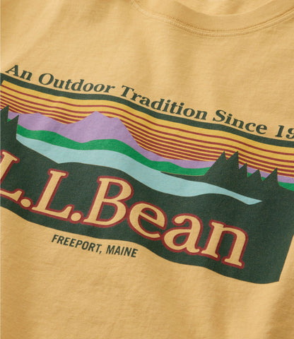 L.L.Bean Men's Sunwashed Tee, Short-Sleeve, Graphic Classic Navy Logo