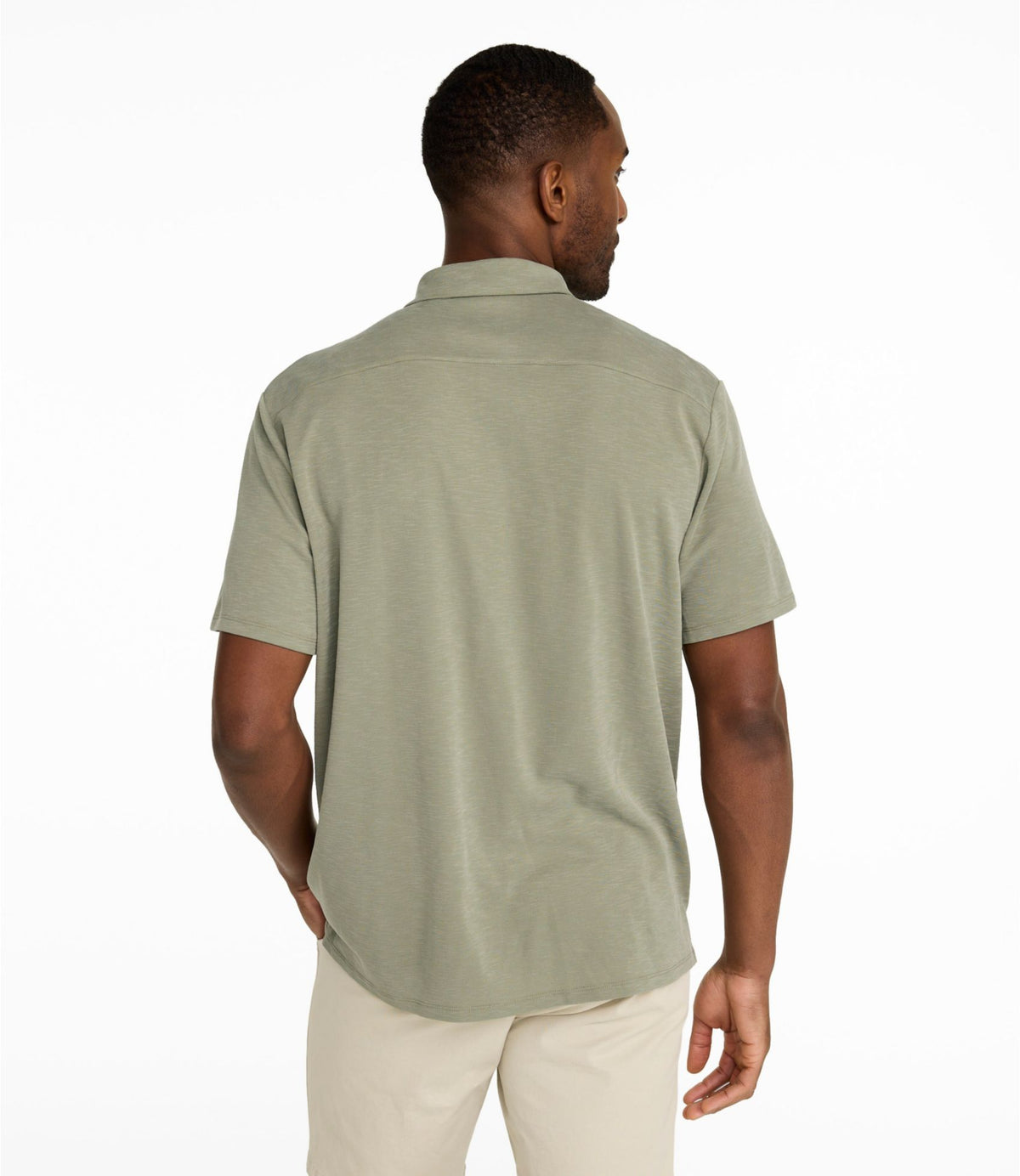 L.L.Bean Men's Sunwashed Ultrasoft Button-Front Shirt, Short-Sleeve Deep Lake