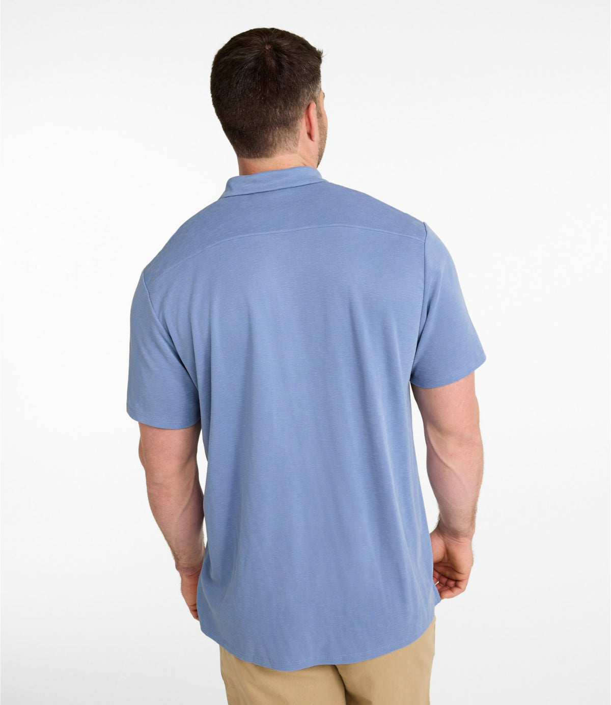 L.L.Bean Men's Sunwashed Ultrasoft Button-Front Shirt, Short-Sleeve Deep Lake