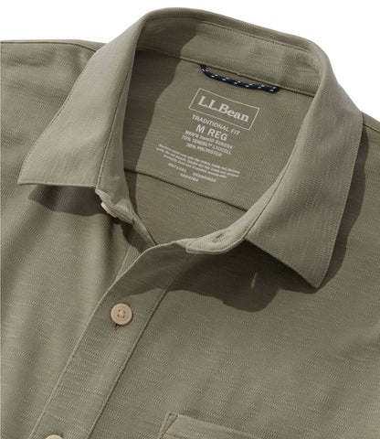 L.L.Bean Men's Sunwashed Ultrasoft Button-Front Shirt, Short-Sleeve Deep Lake