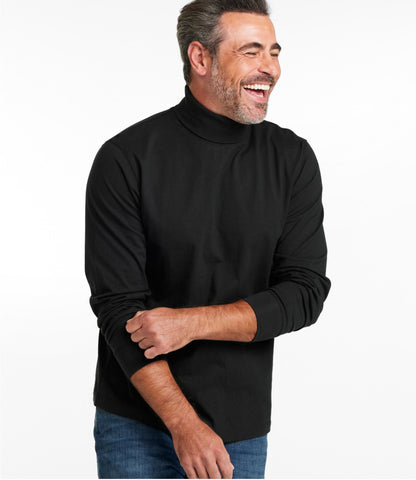 L.L.Bean Men's Carefree Unshrinkable Turtleneck Black