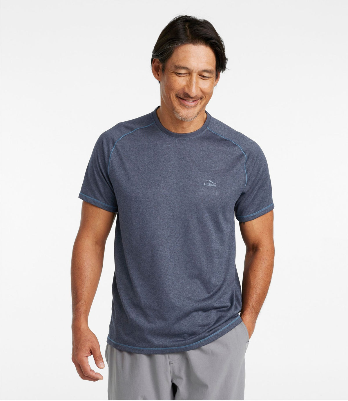L.L.Bean Men's Bean's Access Trail Tee Carbon Navy