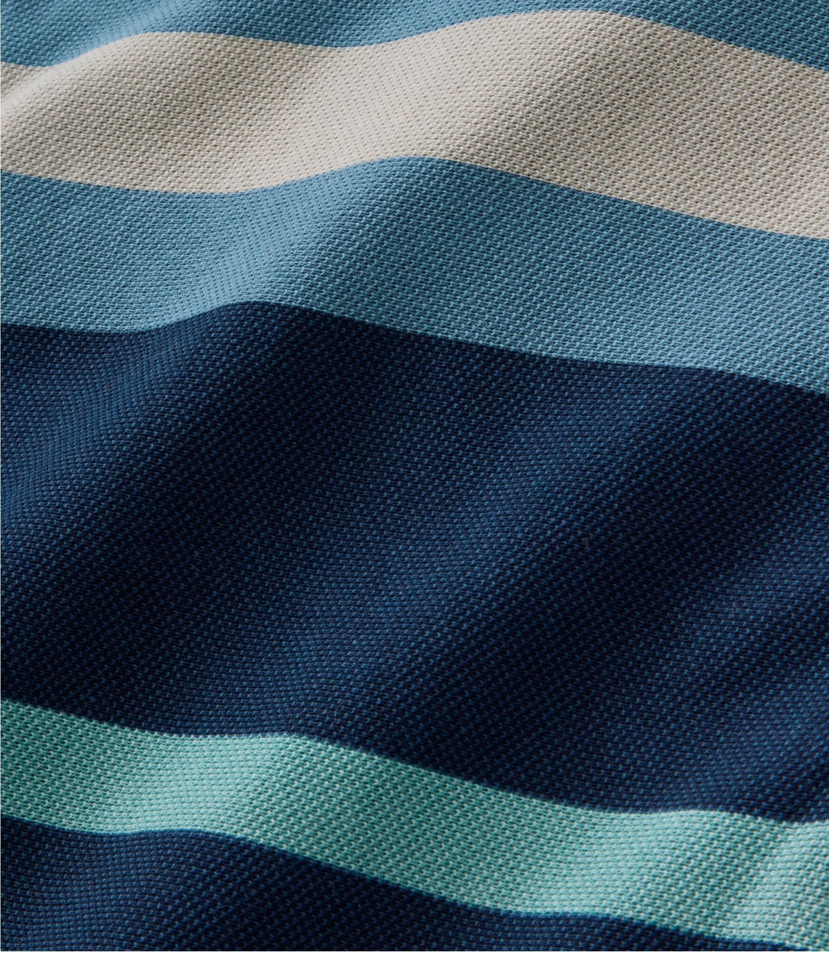 L.L.Bean Men's Casco Bay Rugged Polo, Long-Sleeve, Stripe Deepest Green Stripe