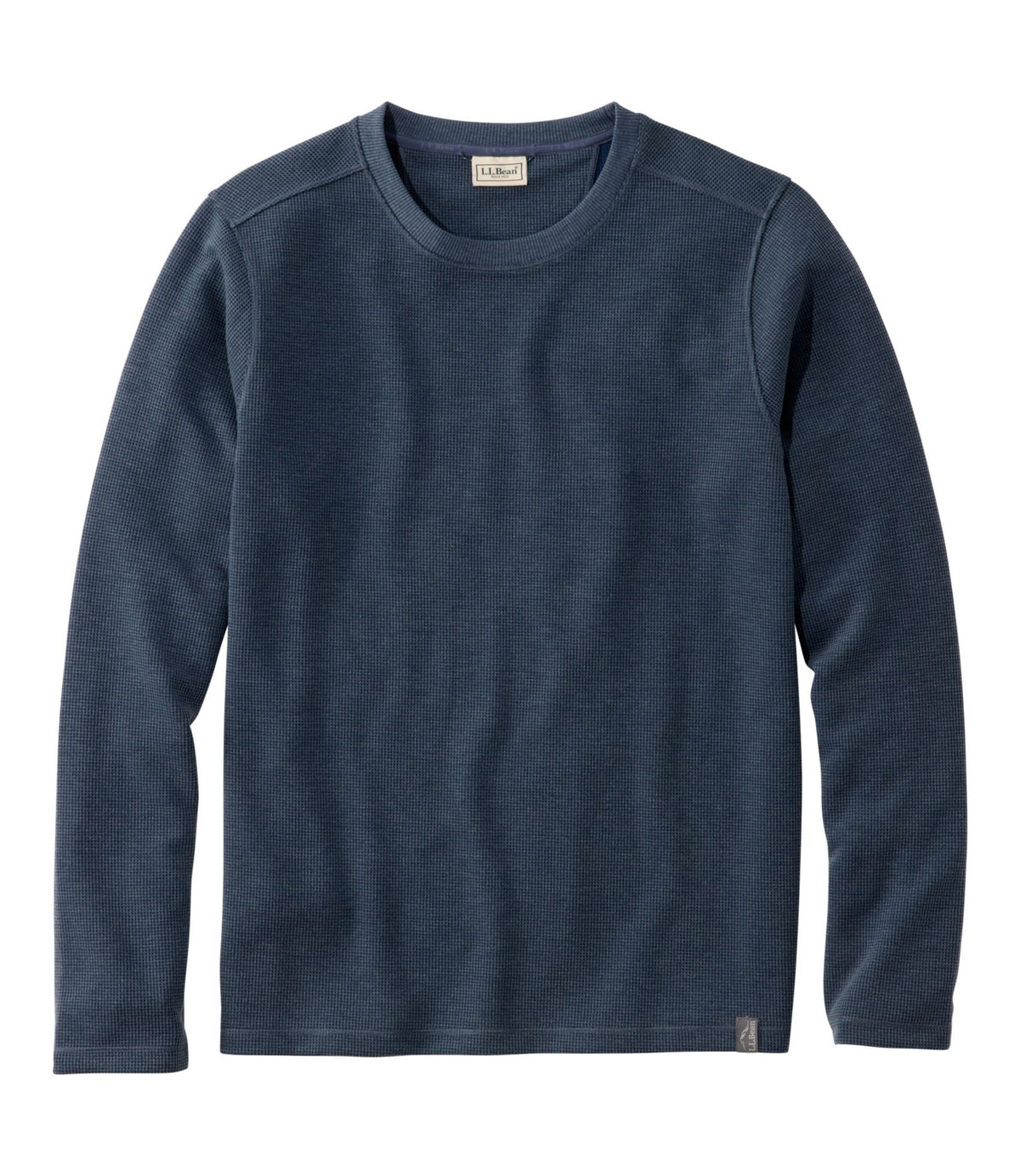 L.L.Bean Men's Mountainside Micro Waffle Crew Carbon Navy