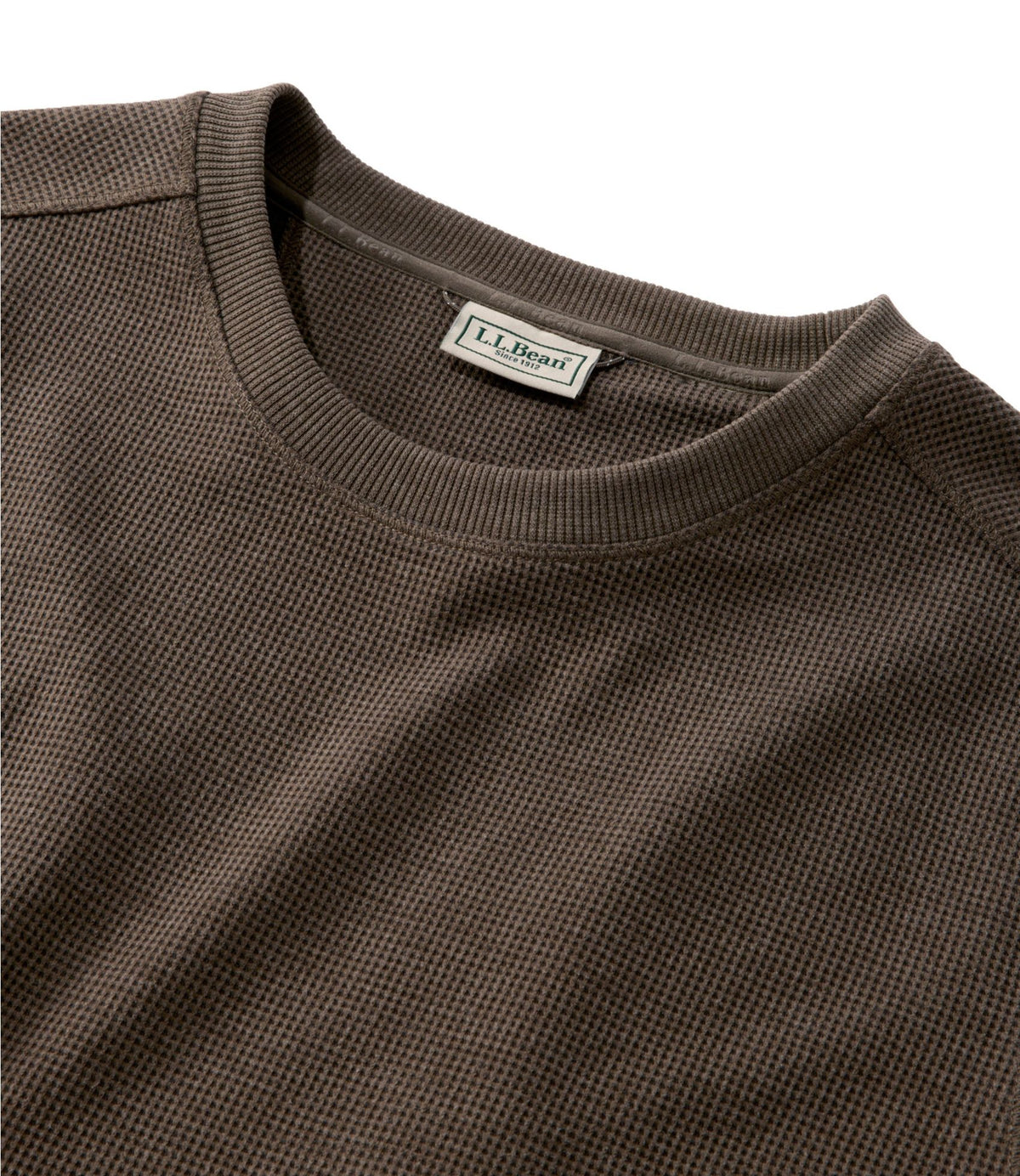 L.L.Bean Men's Mountainside Micro Waffle Crew Carbon Navy