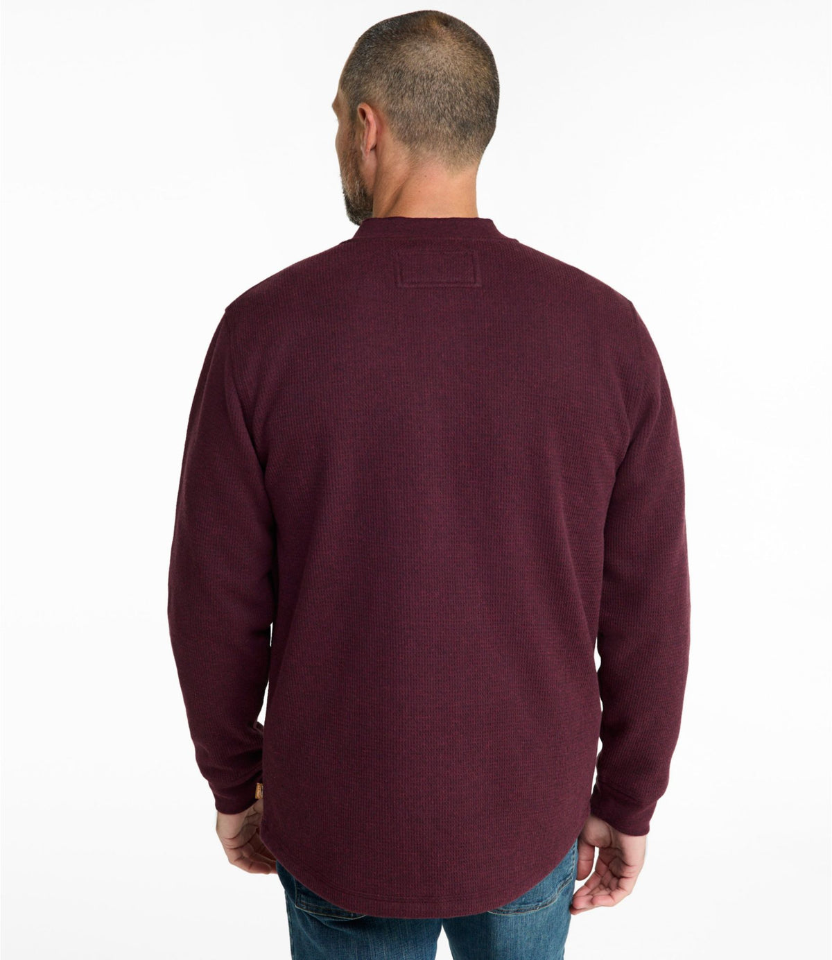 L.L.Bean Men's Katahdin Iron Works® Bonded Waffle Fleece Henley Charcoal Heather