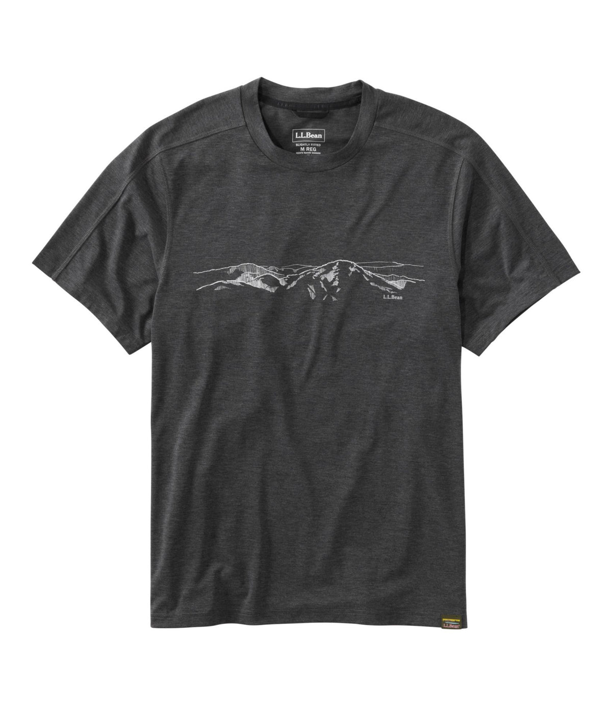 L.L.Bean Men's Everyday SunSmart® Tee, Short-Sleeve, Logo Dark Charcoal/Peakscape