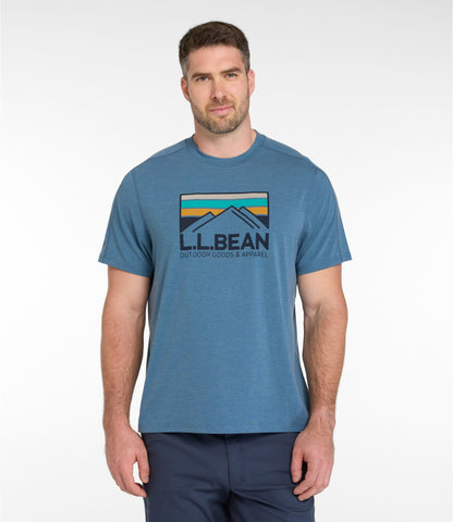 L.L.Bean Men's Everyday SunSmart® Tee, Short-Sleeve, Logo Dark Charcoal/Peakscape