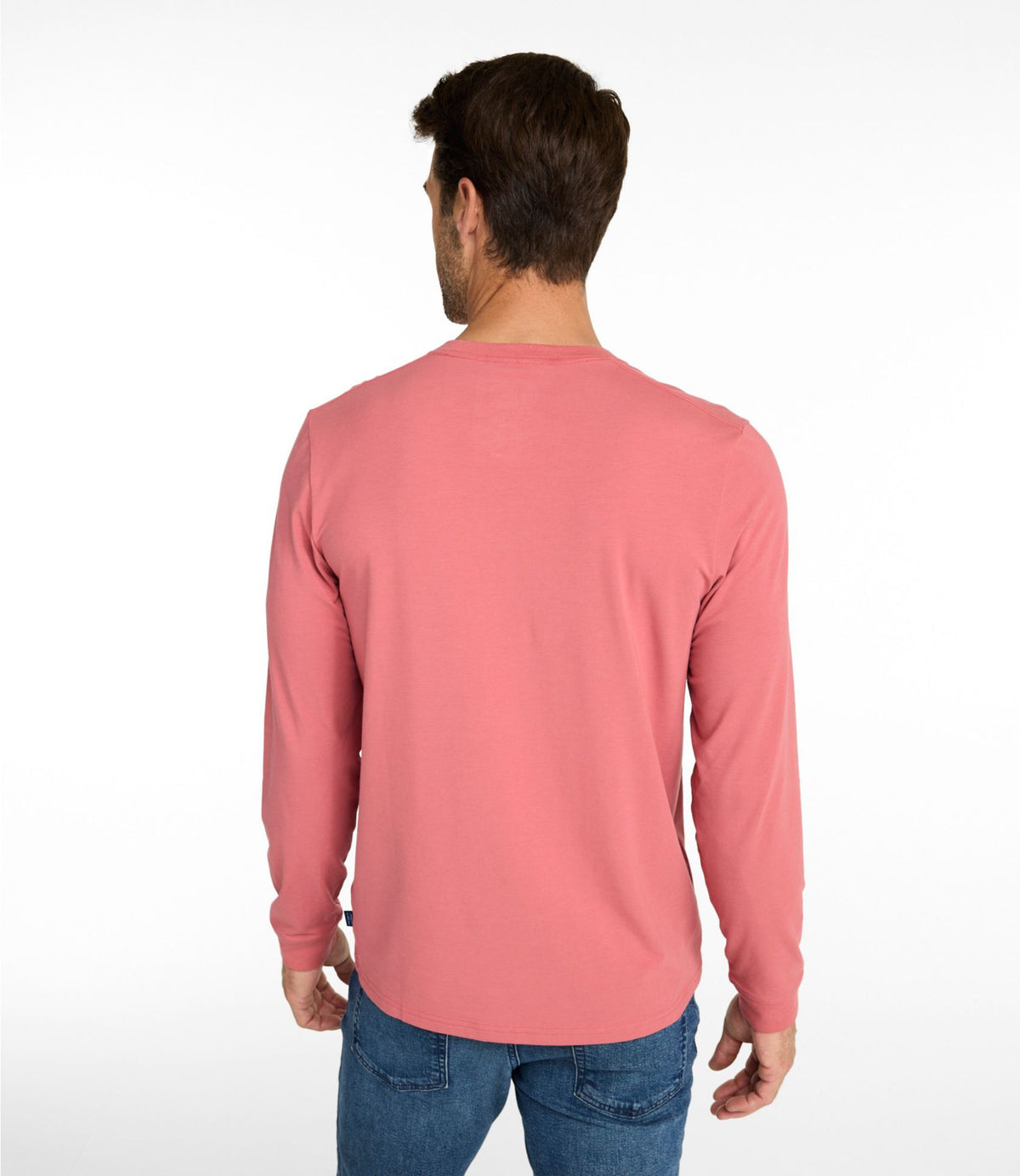 L.L.Bean Men's Comfort Stretch Performance® Pima Tee, Long-Sleeve Henley Barley Heather