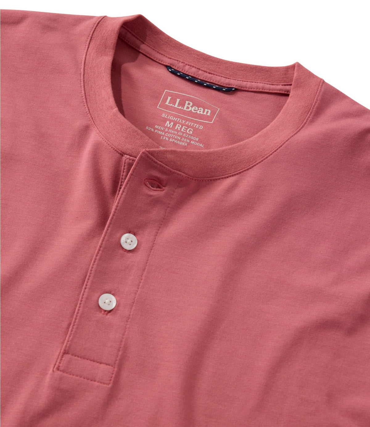 L.L.Bean Men's Comfort Stretch Performance® Pima Tee, Long-Sleeve Henley Barley Heather