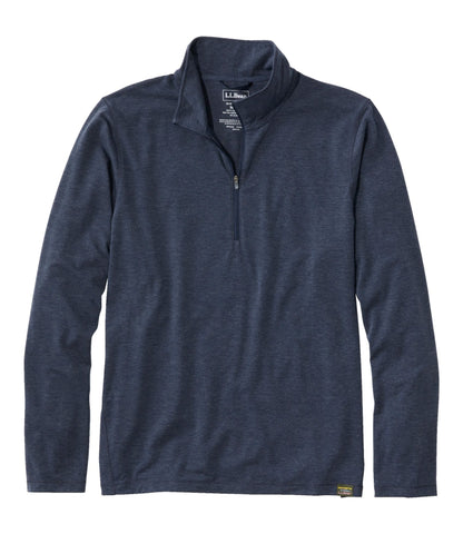 L.L.Bean Men's Everyday SunSmart® Tee, Long-Sleeve Quarter-Zip Carbon Navy