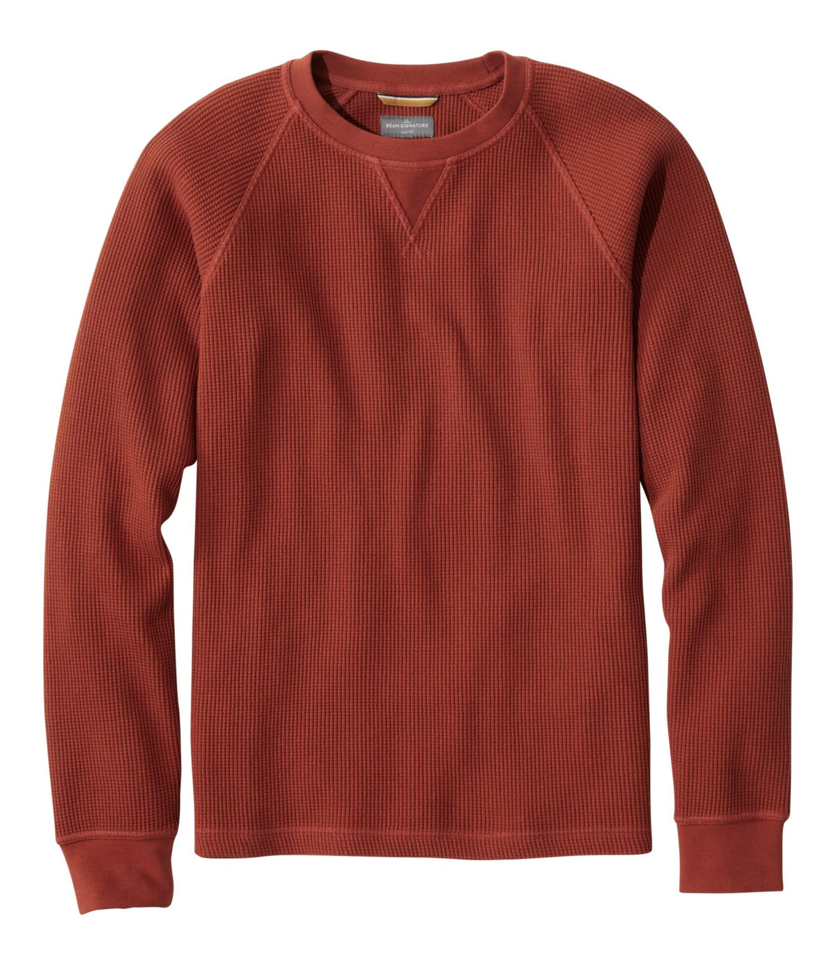 L.L.Bean Men's Signature Waffle Crew Dark Russet