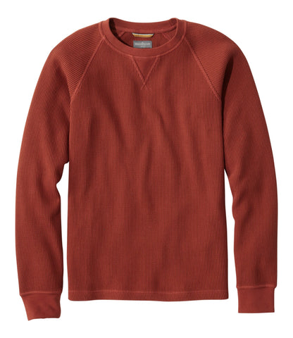 L.L.Bean Men's Signature Waffle Crew Dark Russet