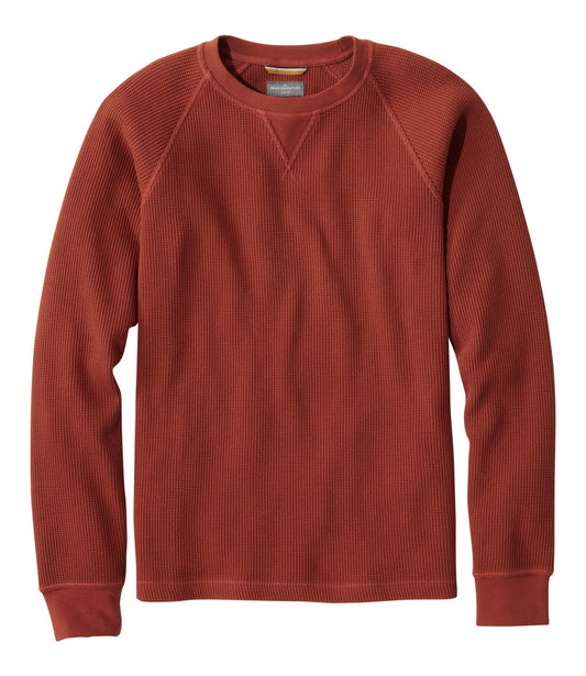 L.L.Bean Men's Signature Waffle Crew Dark Russet