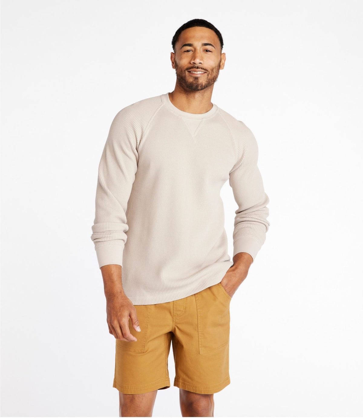 L.L.Bean Men's Signature Waffle Crew Dark Russet