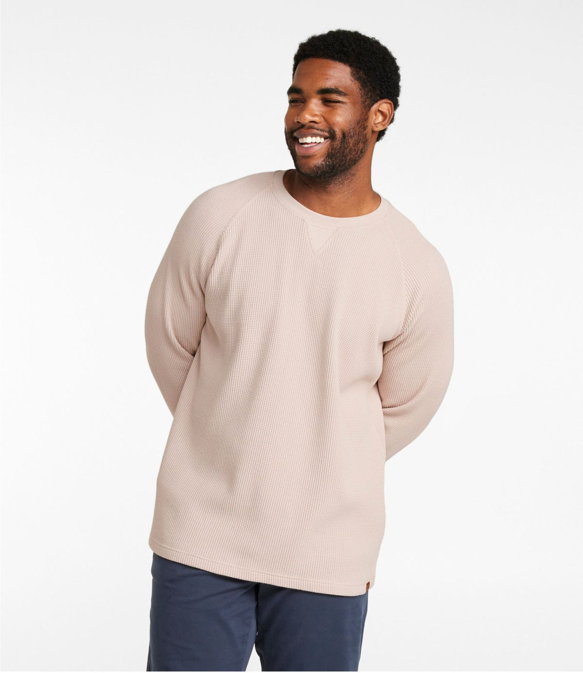 L.L.Bean Men's Signature Waffle Crew Dark Russet