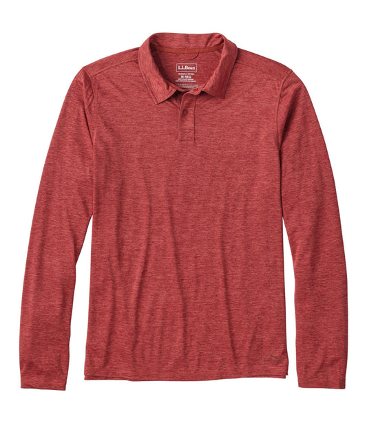 L.L.Bean Men's Ultralight Adventure Polo, Long-Sleeve Light Mahogany