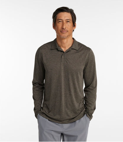 L.L.Bean Men's Ultralight Adventure Polo, Long-Sleeve Light Mahogany