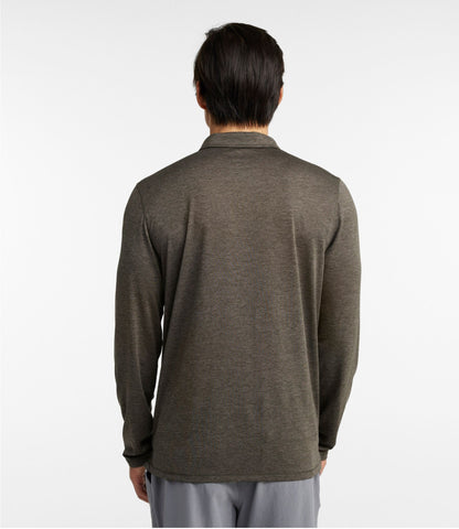 L.L.Bean Men's Ultralight Adventure Polo, Long-Sleeve Light Mahogany