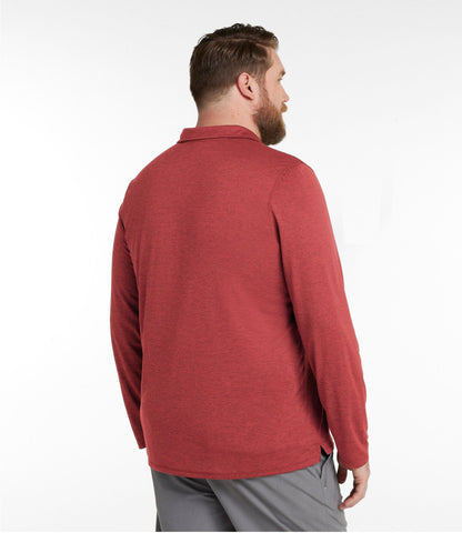 L.L.Bean Men's Ultralight Adventure Polo, Long-Sleeve Light Mahogany