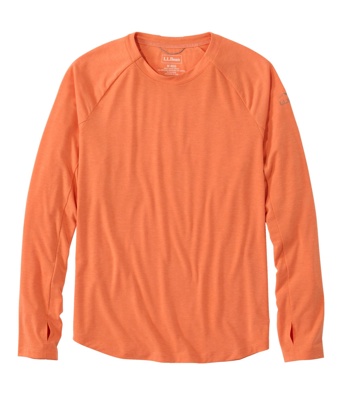 L.L.Bean Men's SunSmart Comfort Crew, Long Sleeve Faded Orange