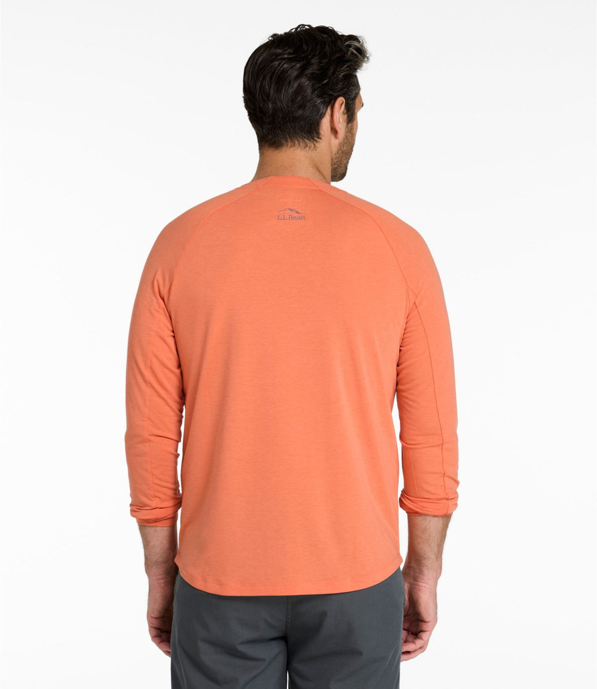 L.L.Bean Men's SunSmart Comfort Crew, Long Sleeve Faded Orange