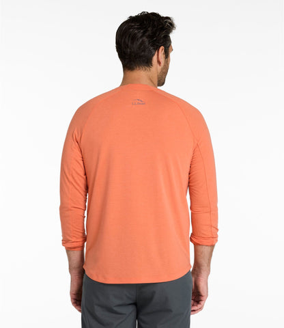 L.L.Bean Men's SunSmart Comfort Crew, Long Sleeve Faded Orange