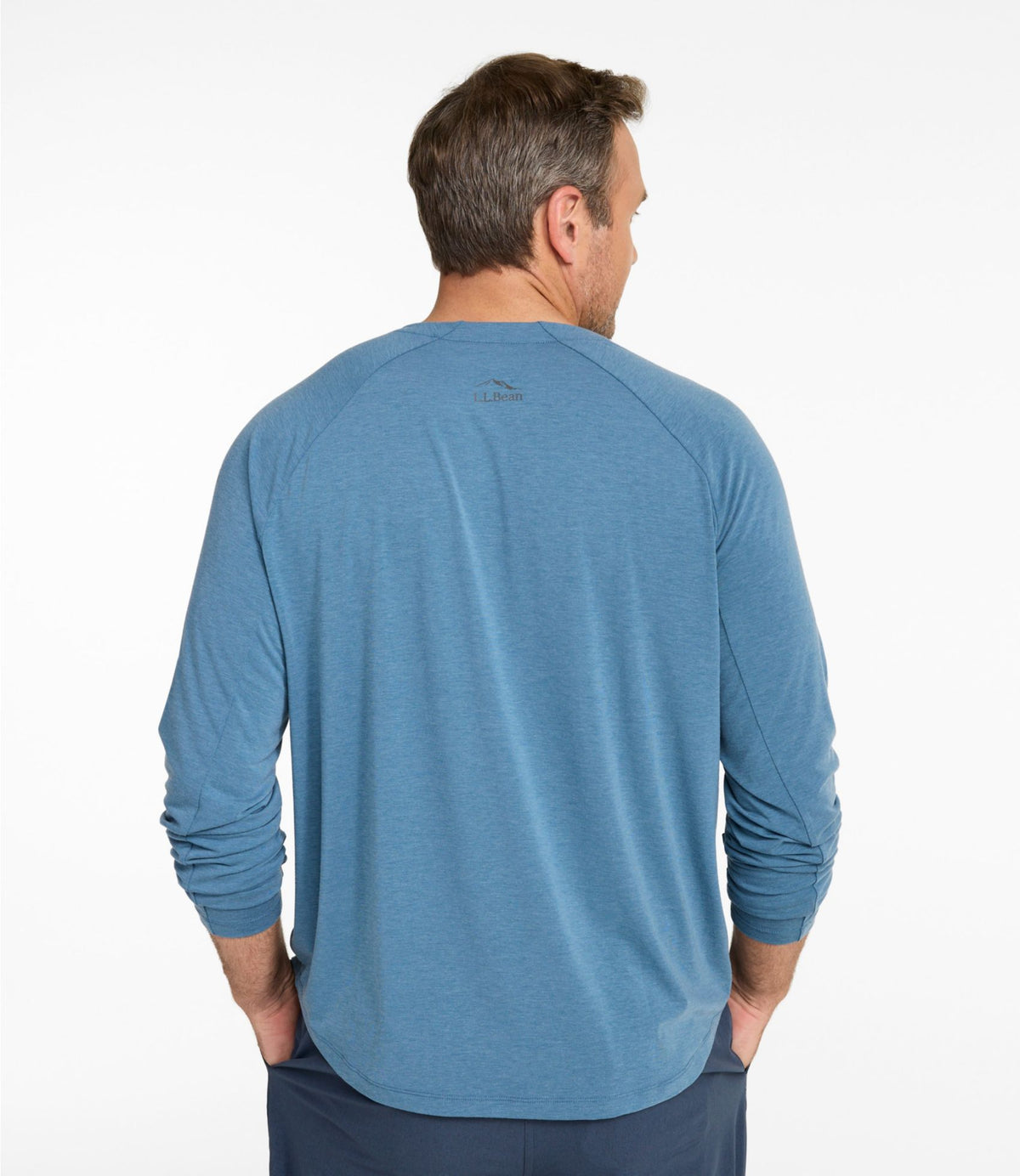 L.L.Bean Men's SunSmart Comfort Crew, Long Sleeve Faded Orange
