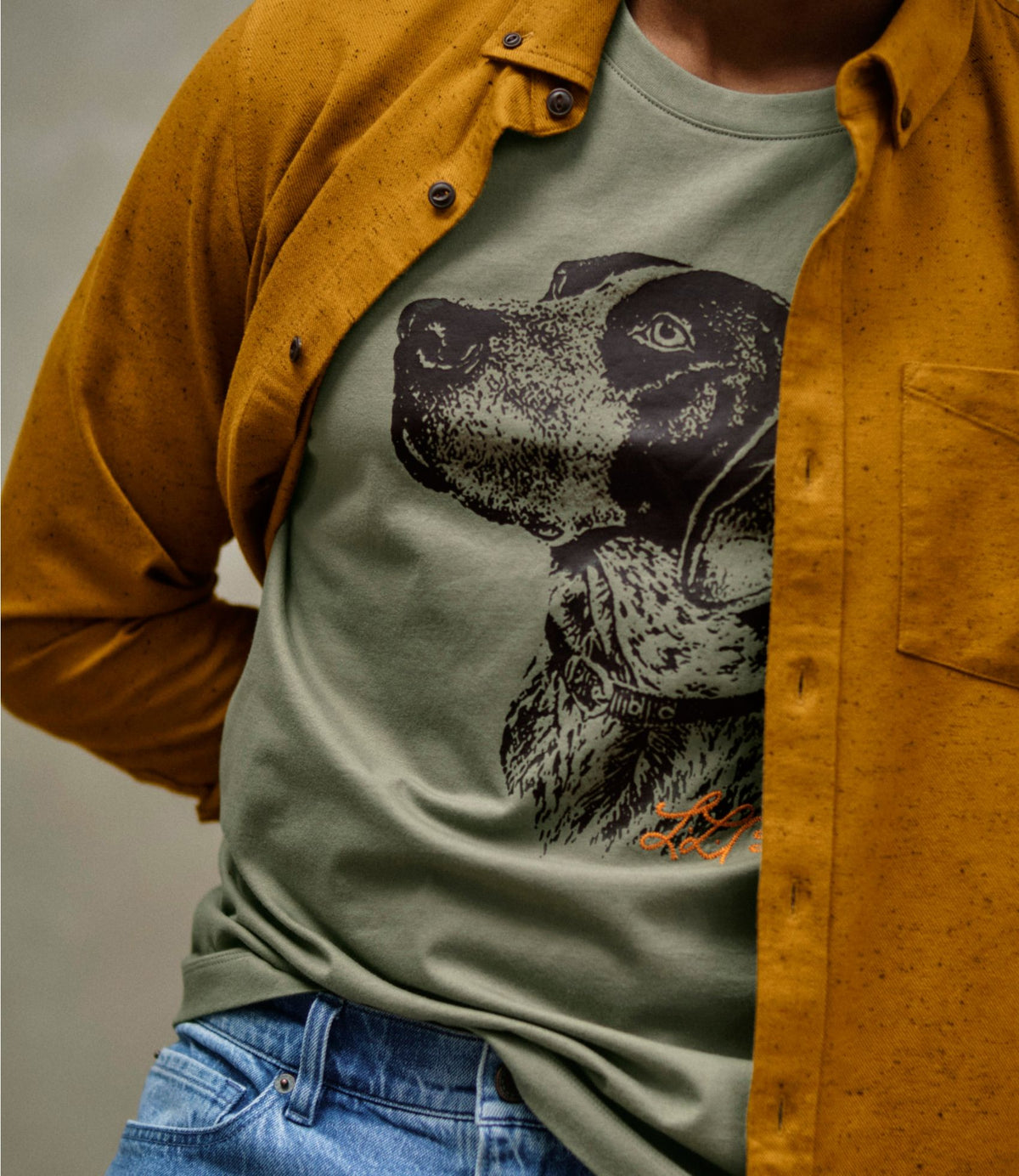 L.L.Bean Men's Signature Northwoods Short-Sleeve Tee, Graphic Black Slate