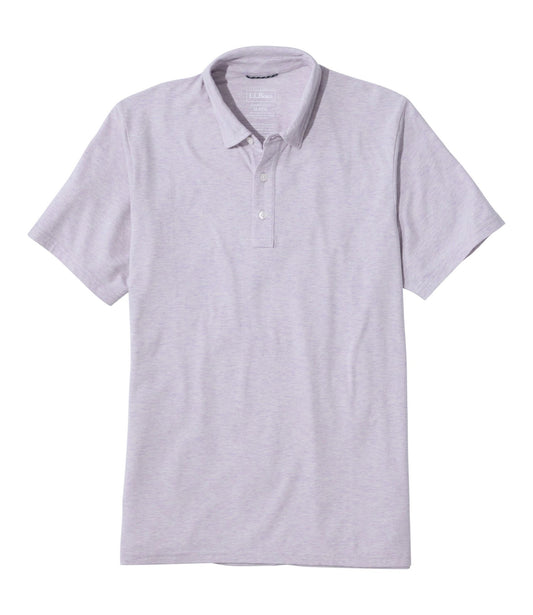 L.L.Bean Men's Comfort Stretch Performance® Pima Polo, Short-Sleeve Pale Lavender Heather