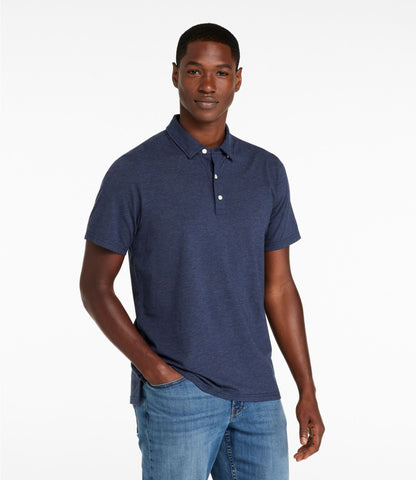L.L.Bean Men's Comfort Stretch Performance® Pima Polo, Short-Sleeve Pale Lavender Heather