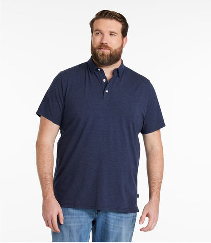 L.L.Bean Men's Comfort Stretch Performance® Pima Polo, Short-Sleeve Pale Lavender Heather