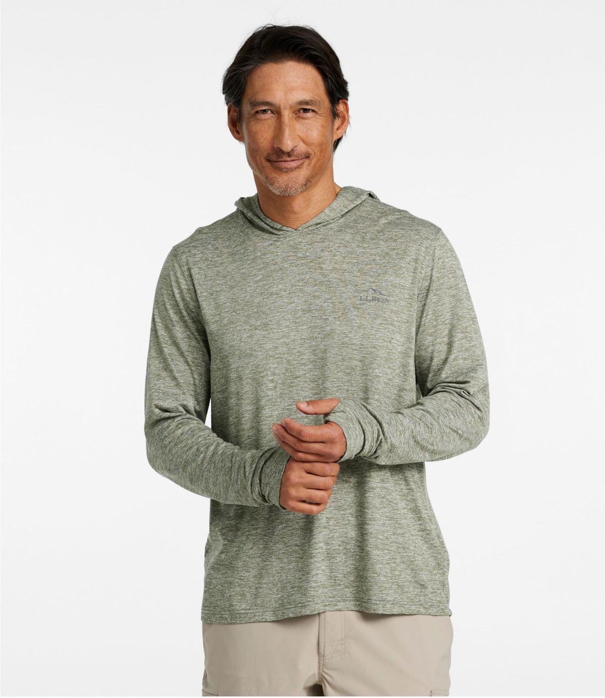 L.L.Bean Men's Insect Shield Pro Knit Hoodie Deep Olive Heather