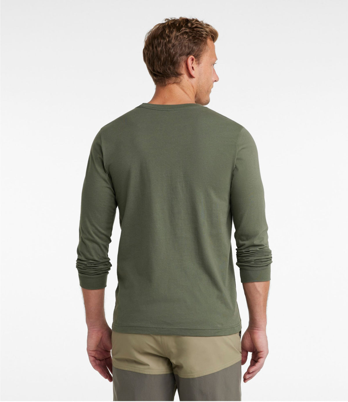 L.L.Bean Men's MIF&W Tee, Long-Sleeve White-Tailed Deer Military Green