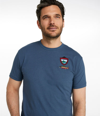 L.L.Bean Men's MIF&W Tee, Short-Sleeve Brook Trout Indigo