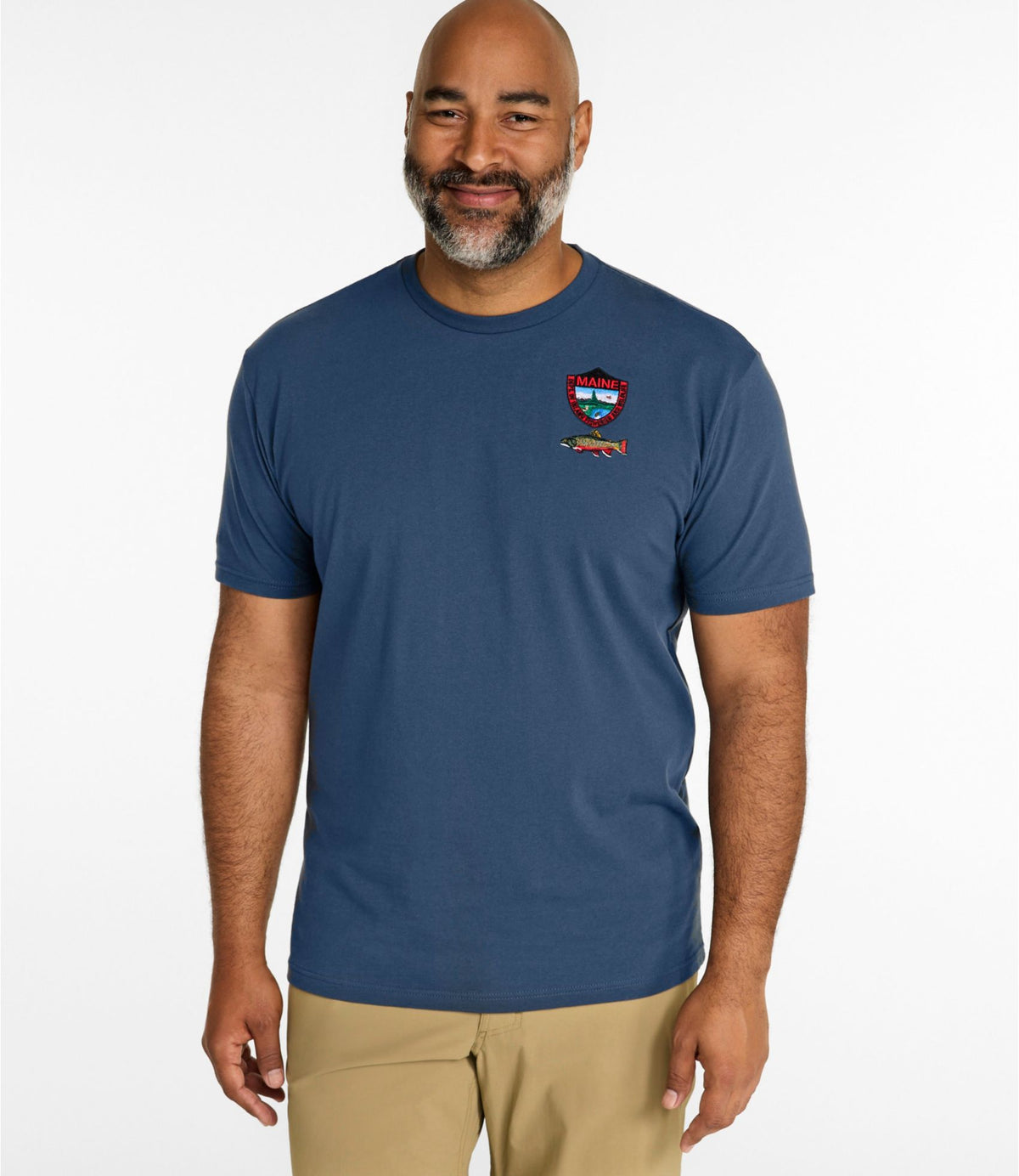 L.L.Bean Men's MIF&W Tee, Short-Sleeve Brook Trout Indigo