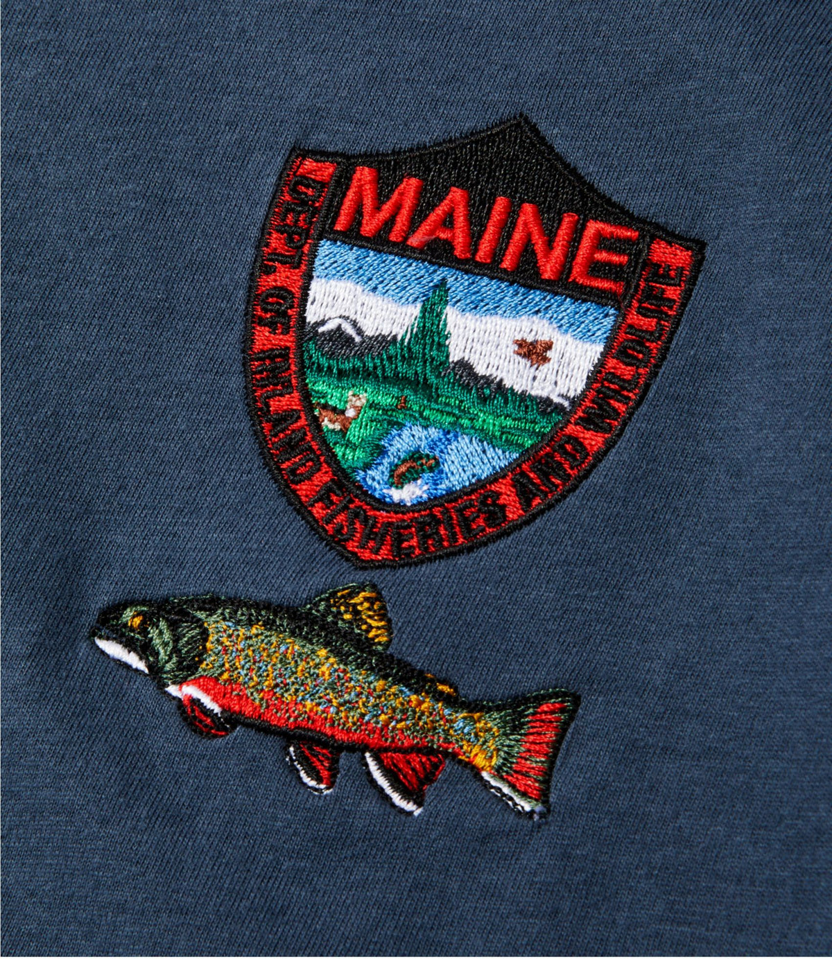 L.L.Bean Men's MIF&W Tee, Short-Sleeve Brook Trout Indigo